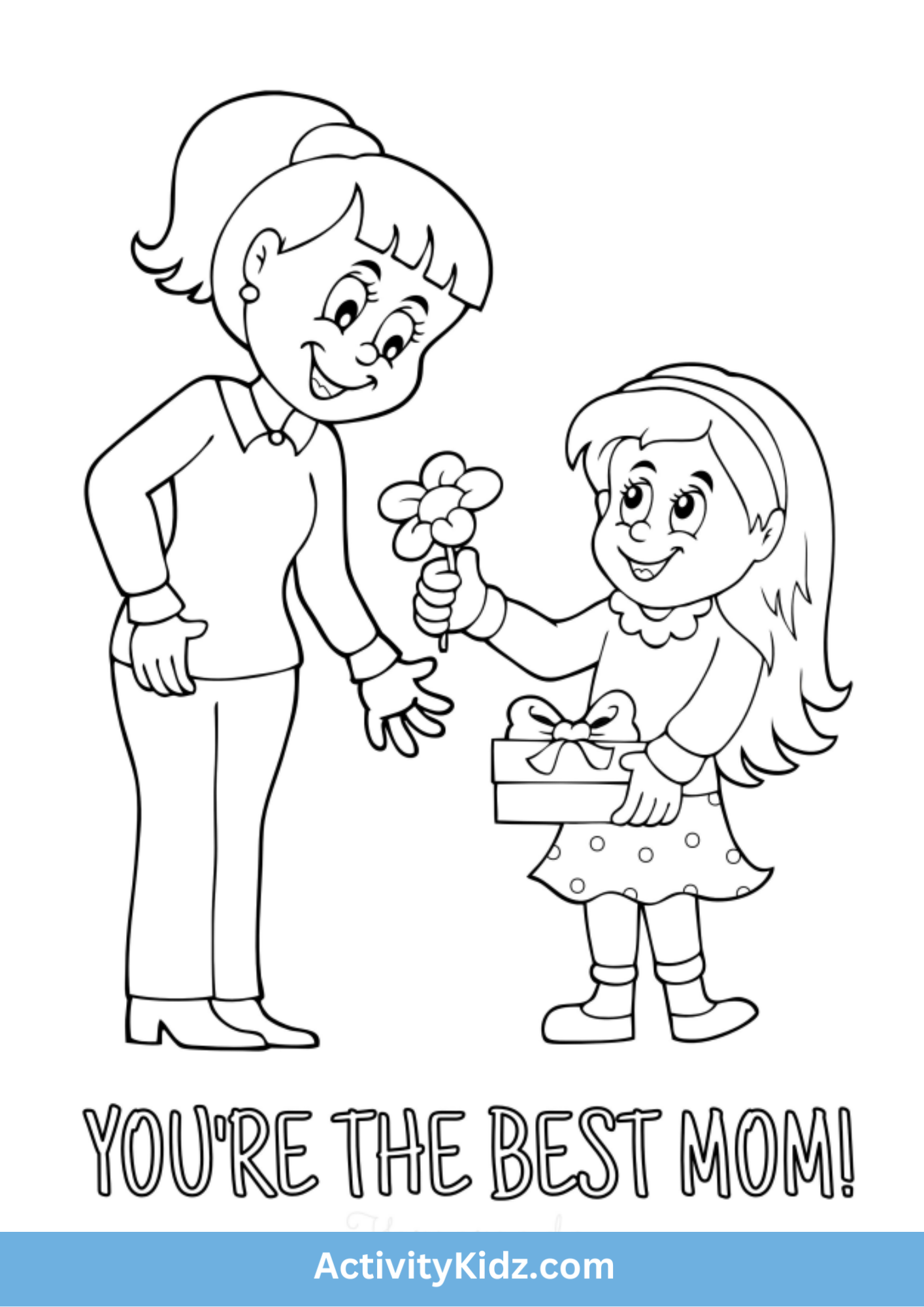 A Special Gift for Mom - Coloring Page