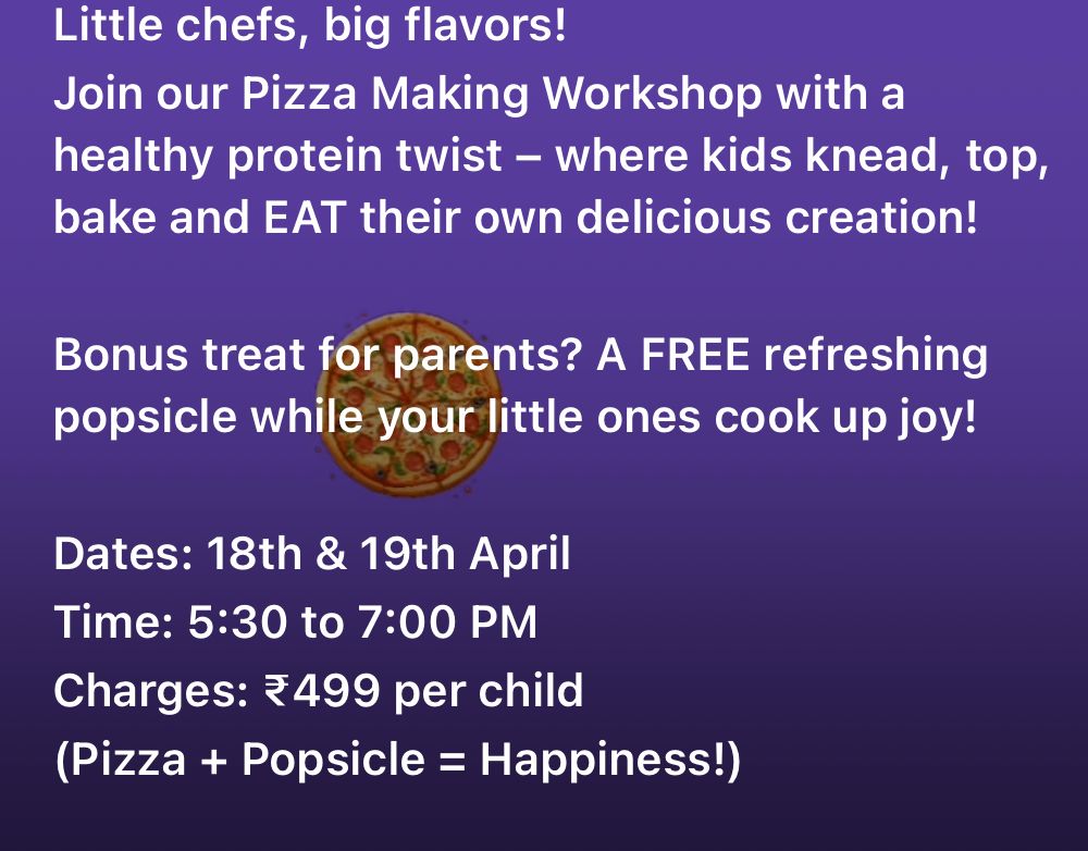 Protein Pizza Workshop by The Wigglyy Woo (19 Apr) | Sector 2 Palam Vihar Gurgaon