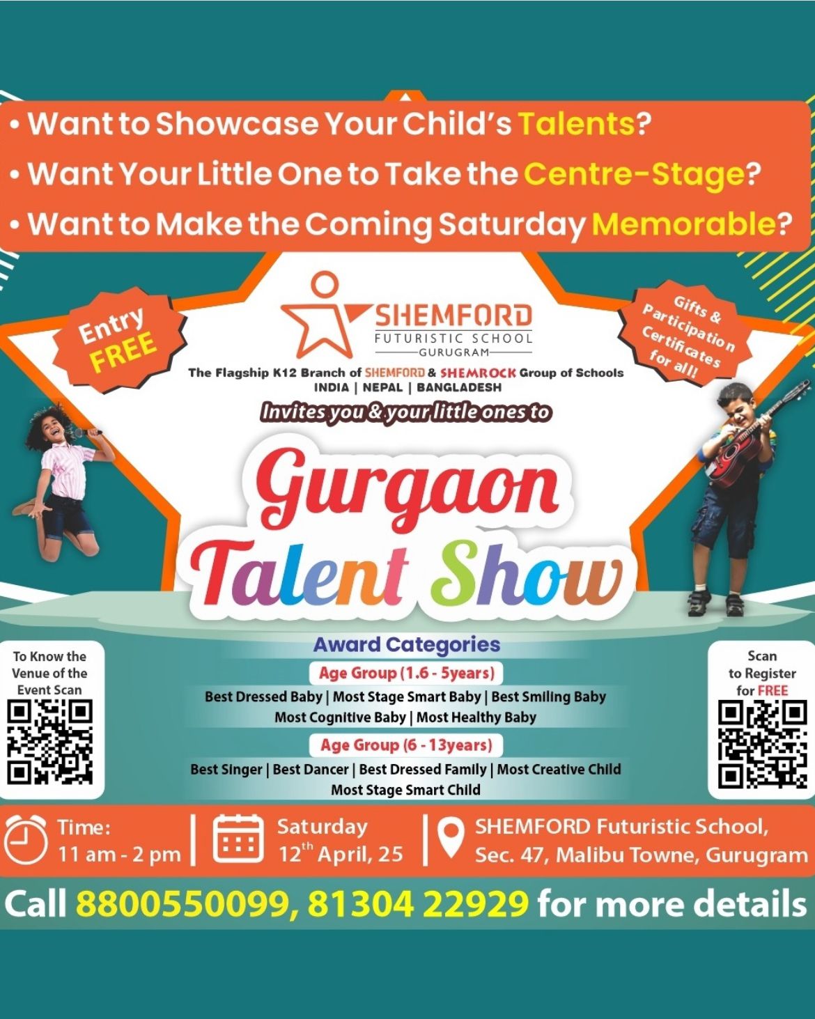 Gurgaon Talent Show by Shemford Futuristic School (12-April) | Malibu Town Gurgaon