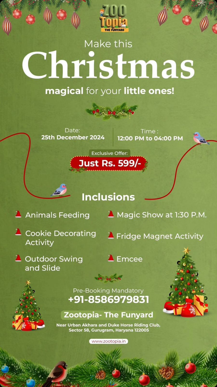 Christmas Fun Fest By Zootopia - The Funyard (25-Dec) | Near Urban Akhara Gurgaon
