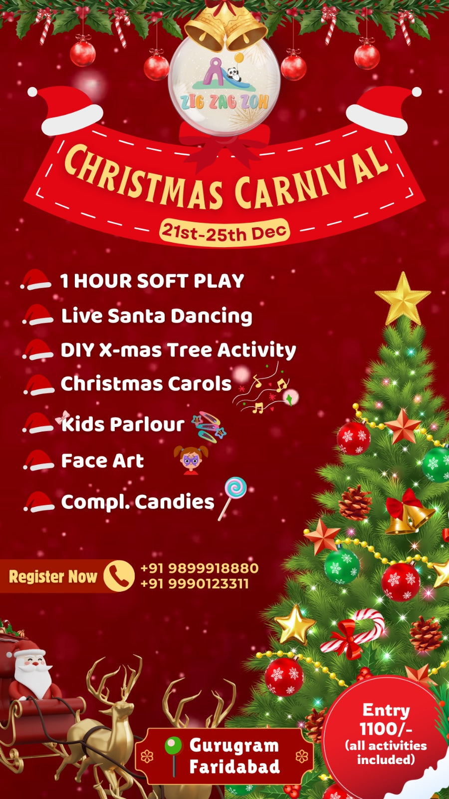 Christmas Carnival by Zig Zag Zoh (21-25 Dec) | Opposite Dt Mega Mall DLF Phase 1 Gurgaon