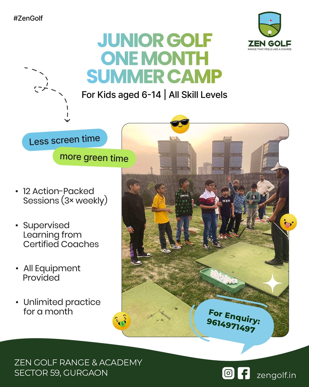 Zen Golf Academy Junior Golf Summer Camp | Sector 59 Gurgaon