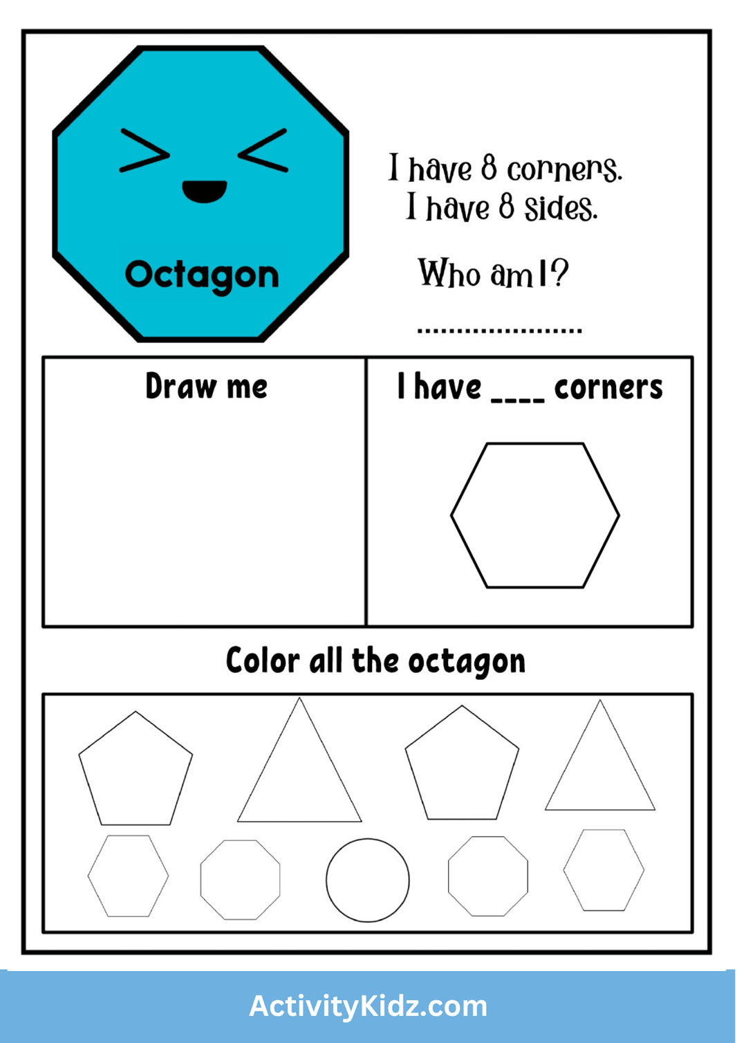 Upper Kindergarten Worksheets and Free Printables for Kids – ActivityKidz