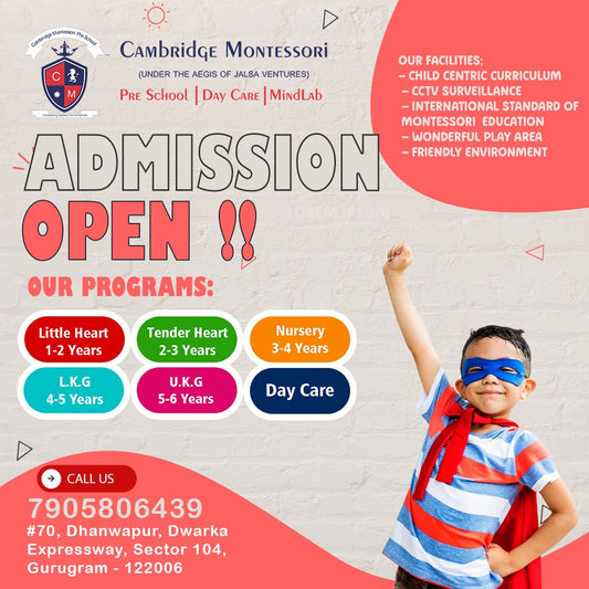 Cambridge Montessori Preschool | Sector 104 Gurgaon