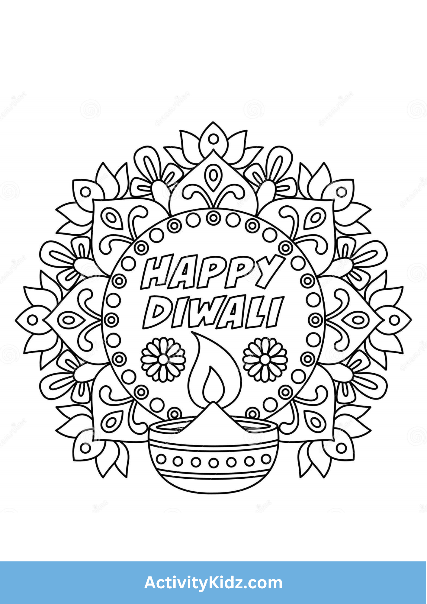 Coloring Diya - ActivityKidz