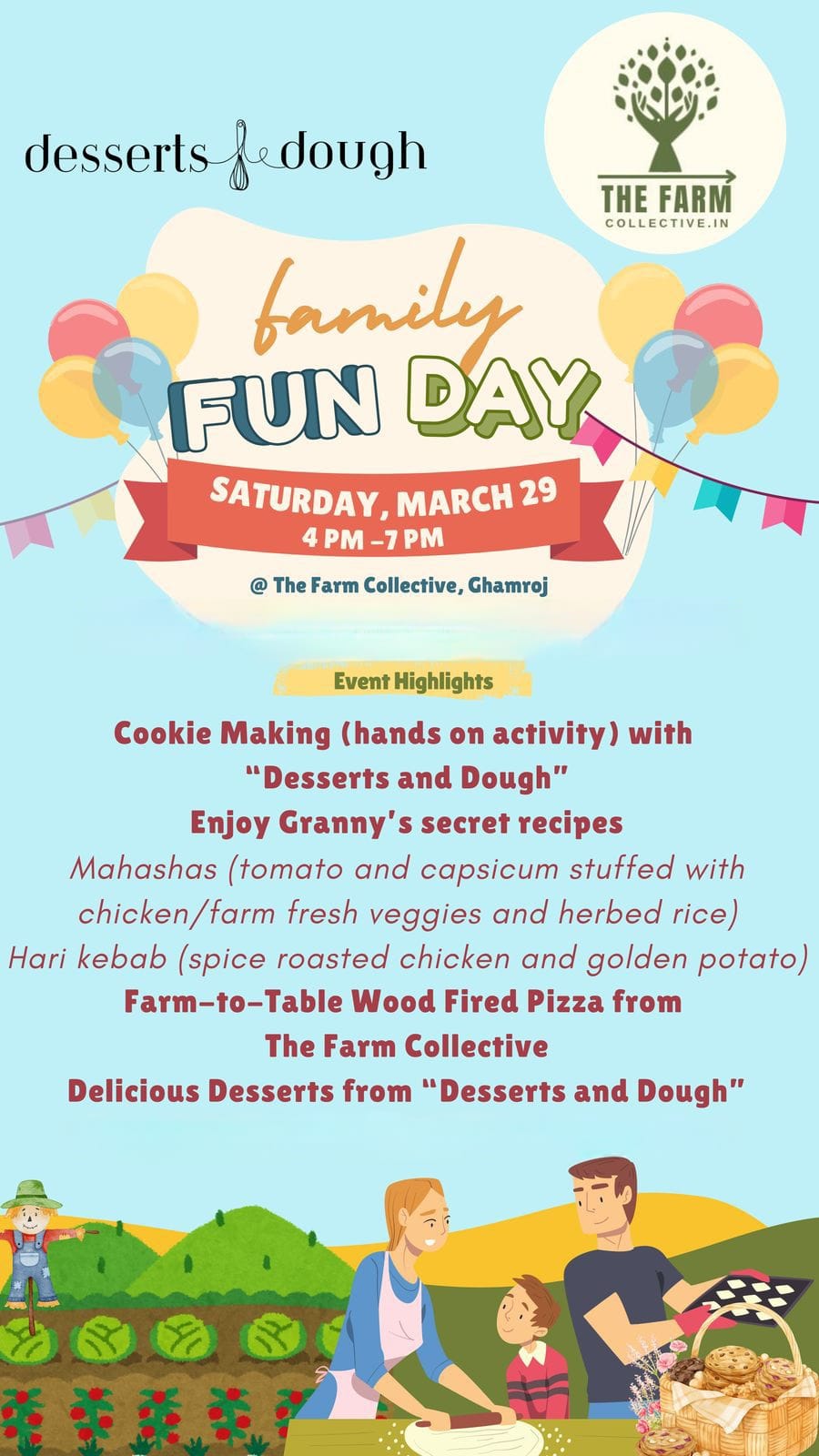 Desserts and Dough At The Farm Collective (29-Mar) | Ghamroj Haryana