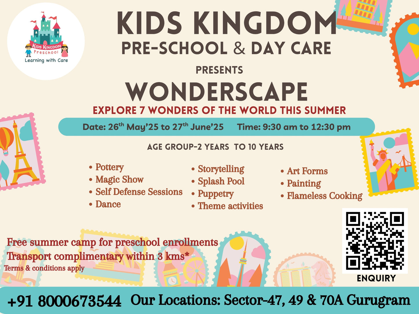 Wonderescape - Summer Camp by Kids Kingdom Preschool & Daycare (26 May - 27 Jun) | Sector 70A Gurgaon