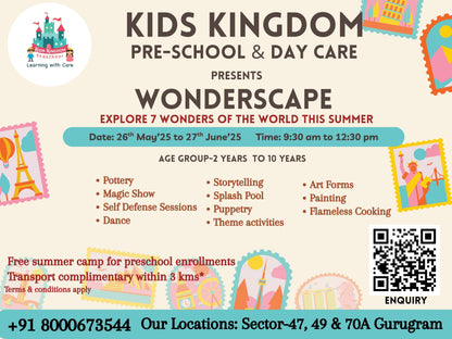 Wonderescape - Summer Camp by Kids Kingdom Preschool & Daycare (26 May - 27 Jun) | Sector 70A Gurgaon