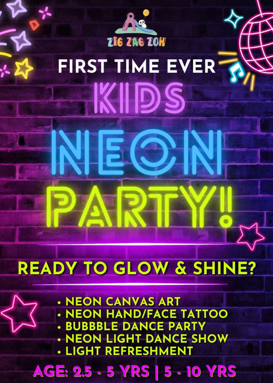 Kids Neon Party at Zig Zag Zoh (30-Mar) Opposite Dt Mega Mall Gurgaon