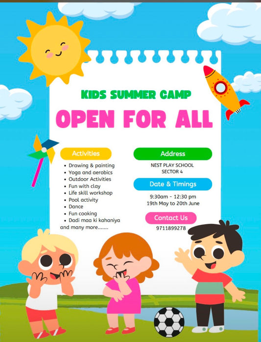 Kids Summer Camp by Nest Play School (19 May - 20 Jun) | Sector 4 Gurgaon