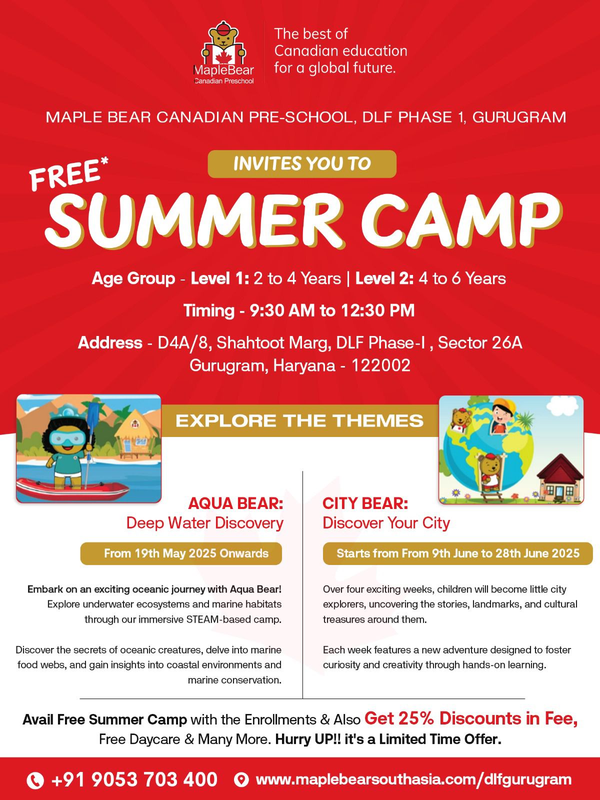Summer Camp by Maple Bear Canadian Preschool (19 May - 28 Jun) | DLF Phase 1 Gurgaon