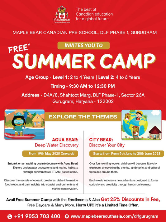 Summer Camp by Maple Bear Canadian Preschool (19 May - 28 Jun) | DLF Phase 1 Gurgaon