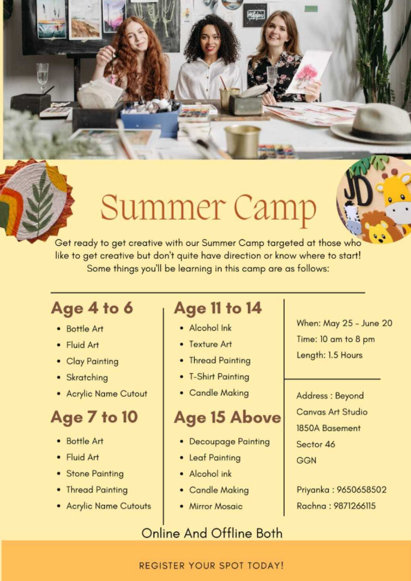 Summer Camp by Beyond Canvas Art Studio (25 May - 20 June) | Sector 46 Gurgaon