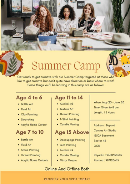 Summer Camp by Beyond Canvas Art Studio (25 May - 20 June) | Sector 46 Gurgaon