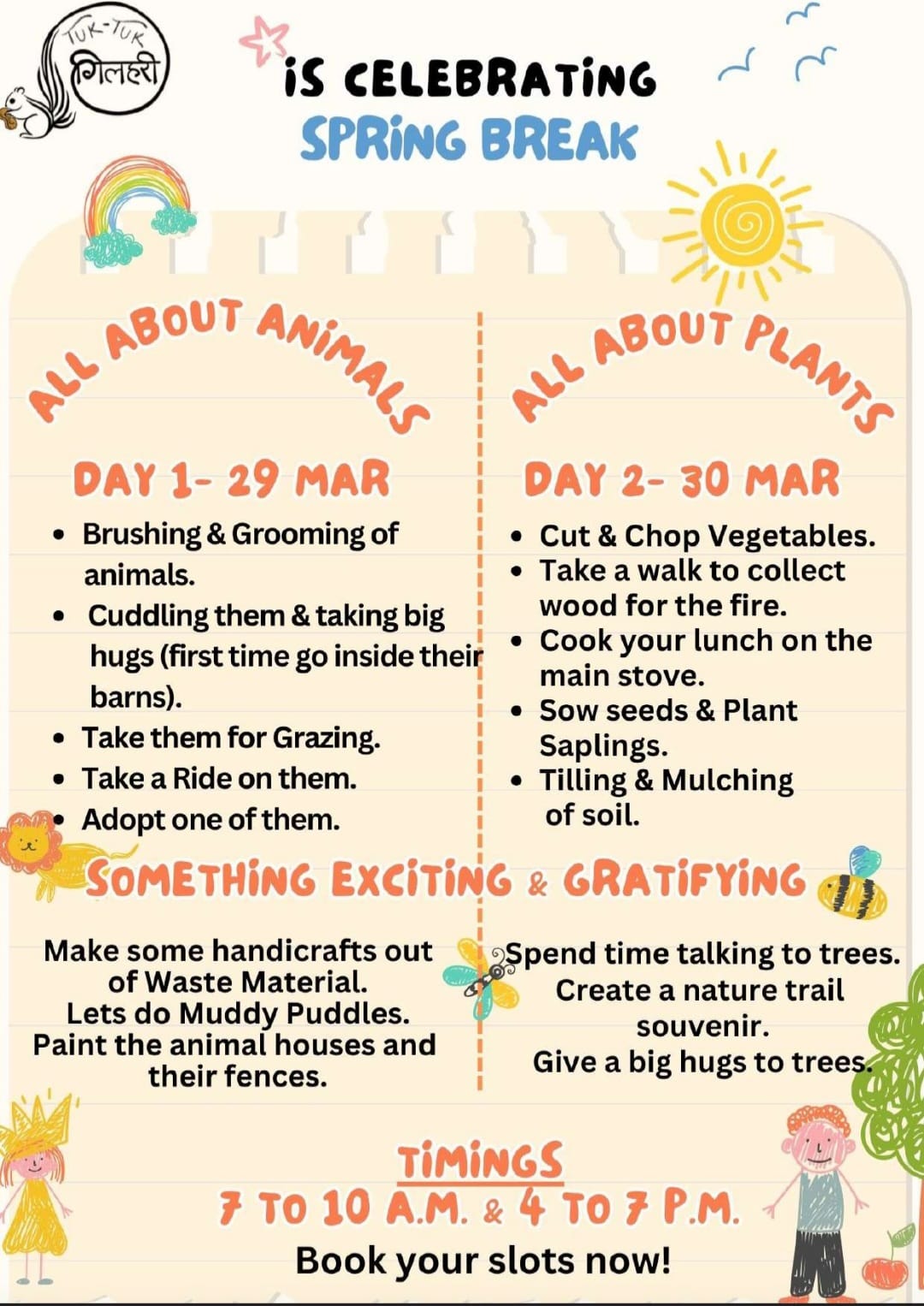 Spring Break Adventure by Tuk Tuk Gilhari Animal Petting Farm (29-30 Mar) | Kadarpur Gurgaon