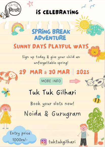 Spring Break Adventure by Tuk Tuk Gilhari Animal Petting Farm (29-30 Mar) | Kadarpur Gurgaon