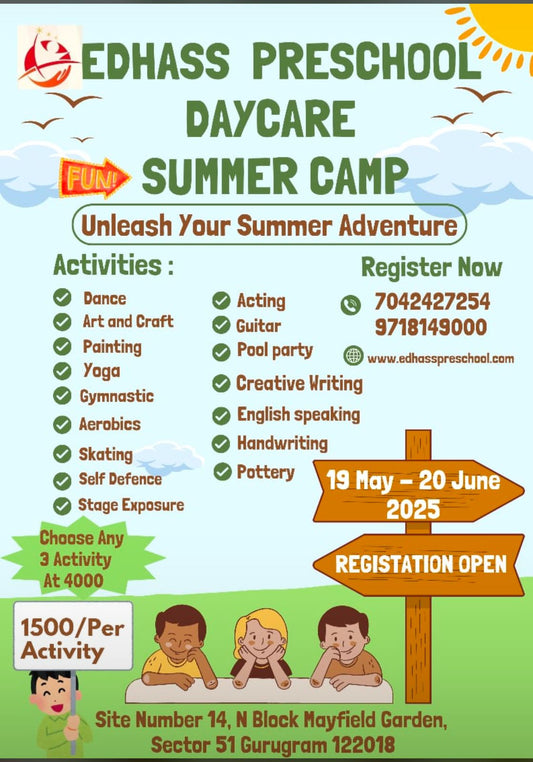Summer Camp by Edhaas Preschool and Daycare | Sector 51 Gurgaon