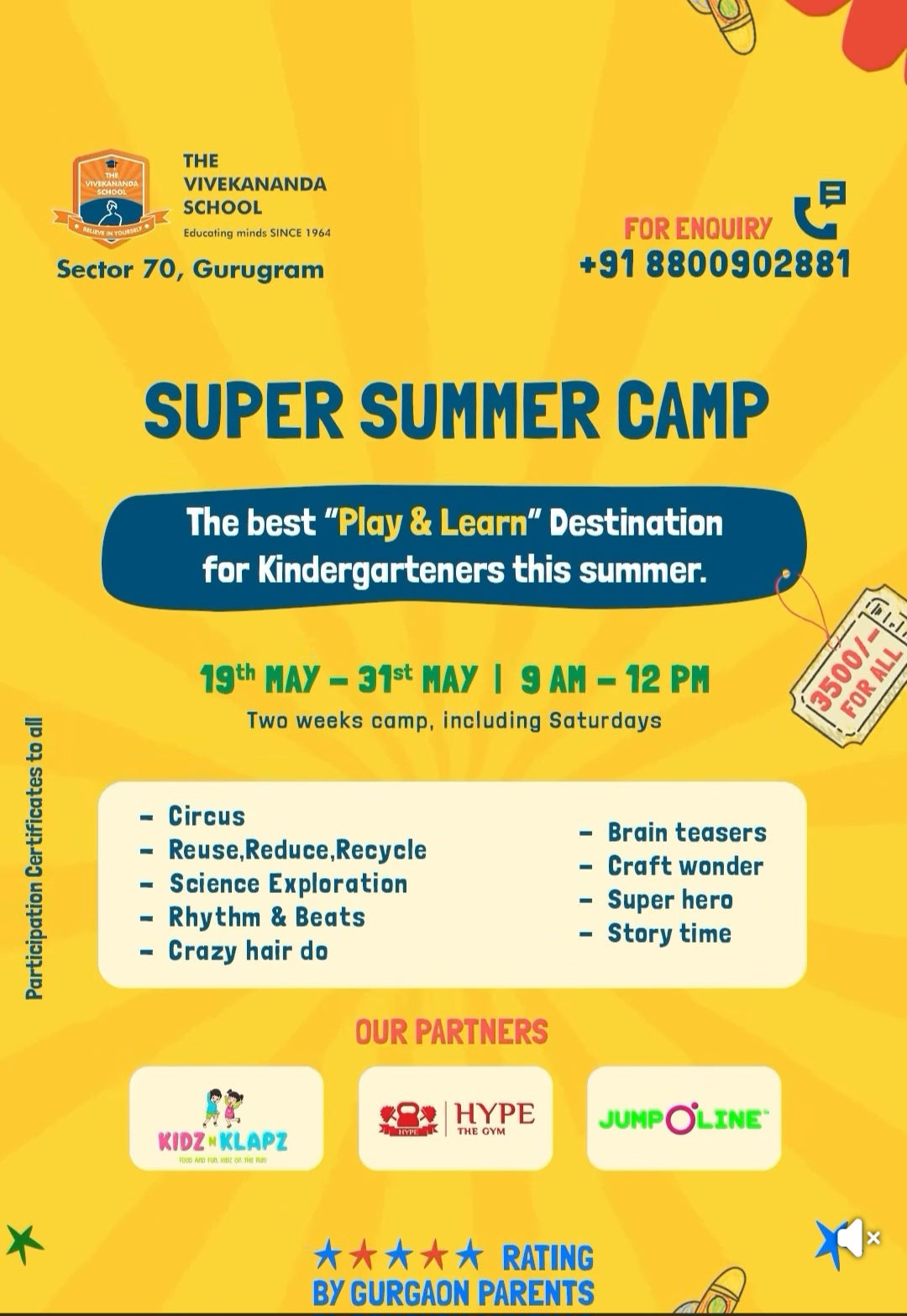Super Summer Camp by The Vivekananda School (19 - 31 May) | Sector 70 Gurgaon