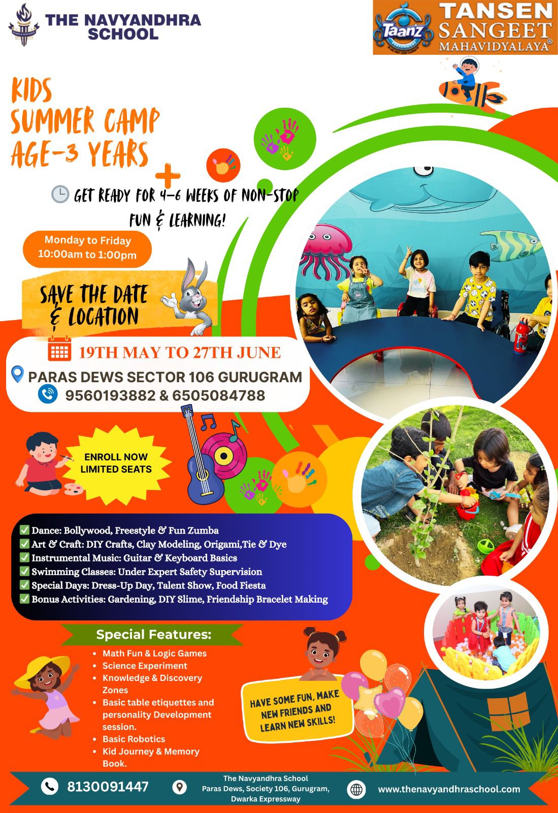 Summer Camp by Tansen Sangeet Mahavidyalaya (19 May - 27 Jun) | Sector 106 Gurgaon