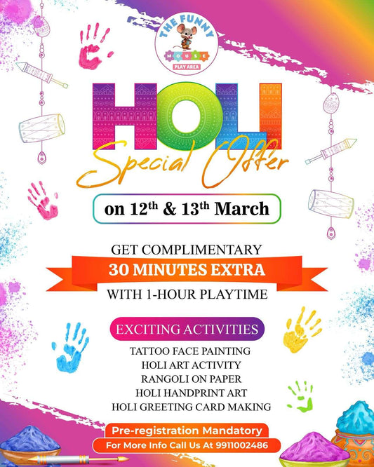 Holi Special Offer by The Funny Mouse (12-13 March) | Near Ambience Mall Gurgaon