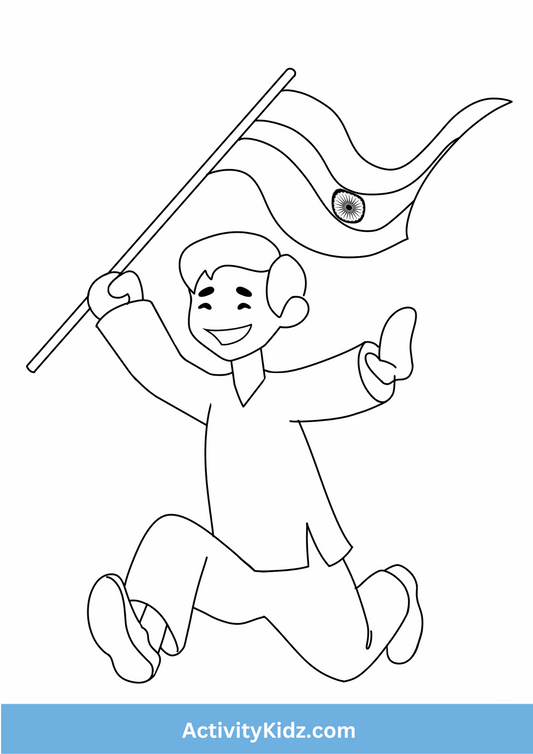 Joyful Republic Day Coloring Worksheet