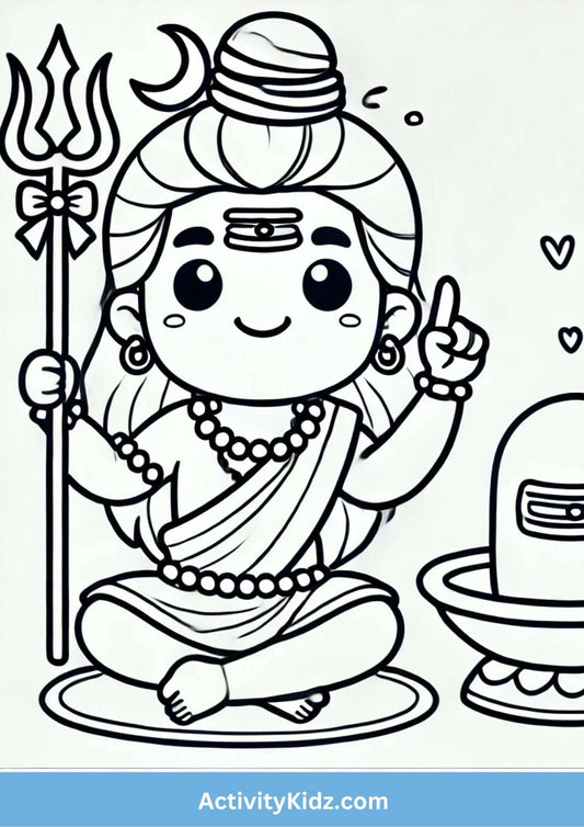 Lord Shiva Coloring Worksheet