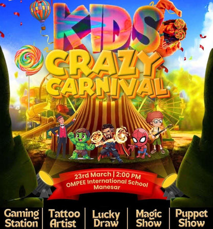 Krazy Kids Carnival (23-Mar) Ompee International School IMT Manesar Gurgaon