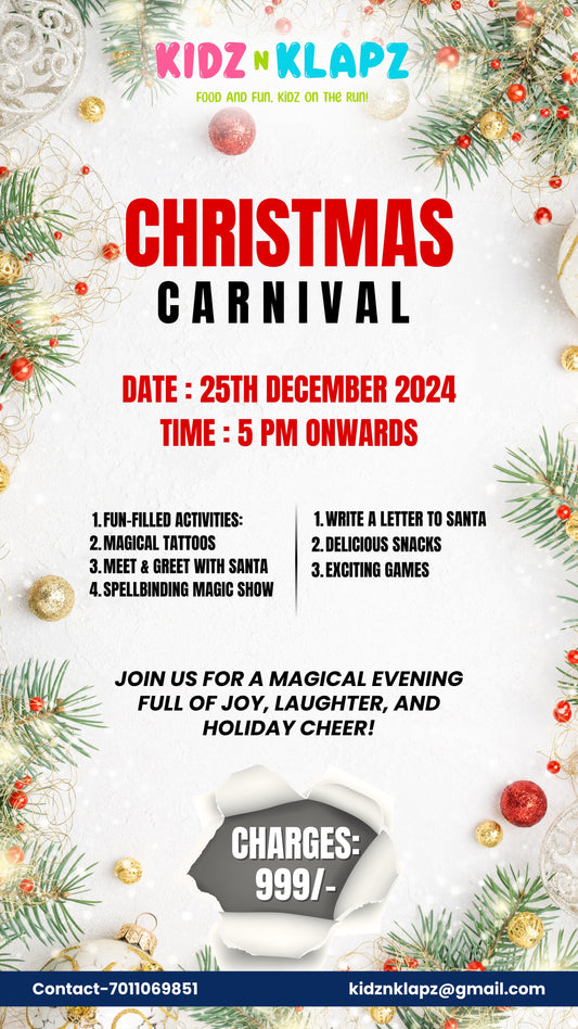 Christmas Carnival by Kidz N Klapz (25-Dec) | Reach 3 Roads Mall Gurgaon